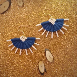Boucles d'oreilles bleu marine