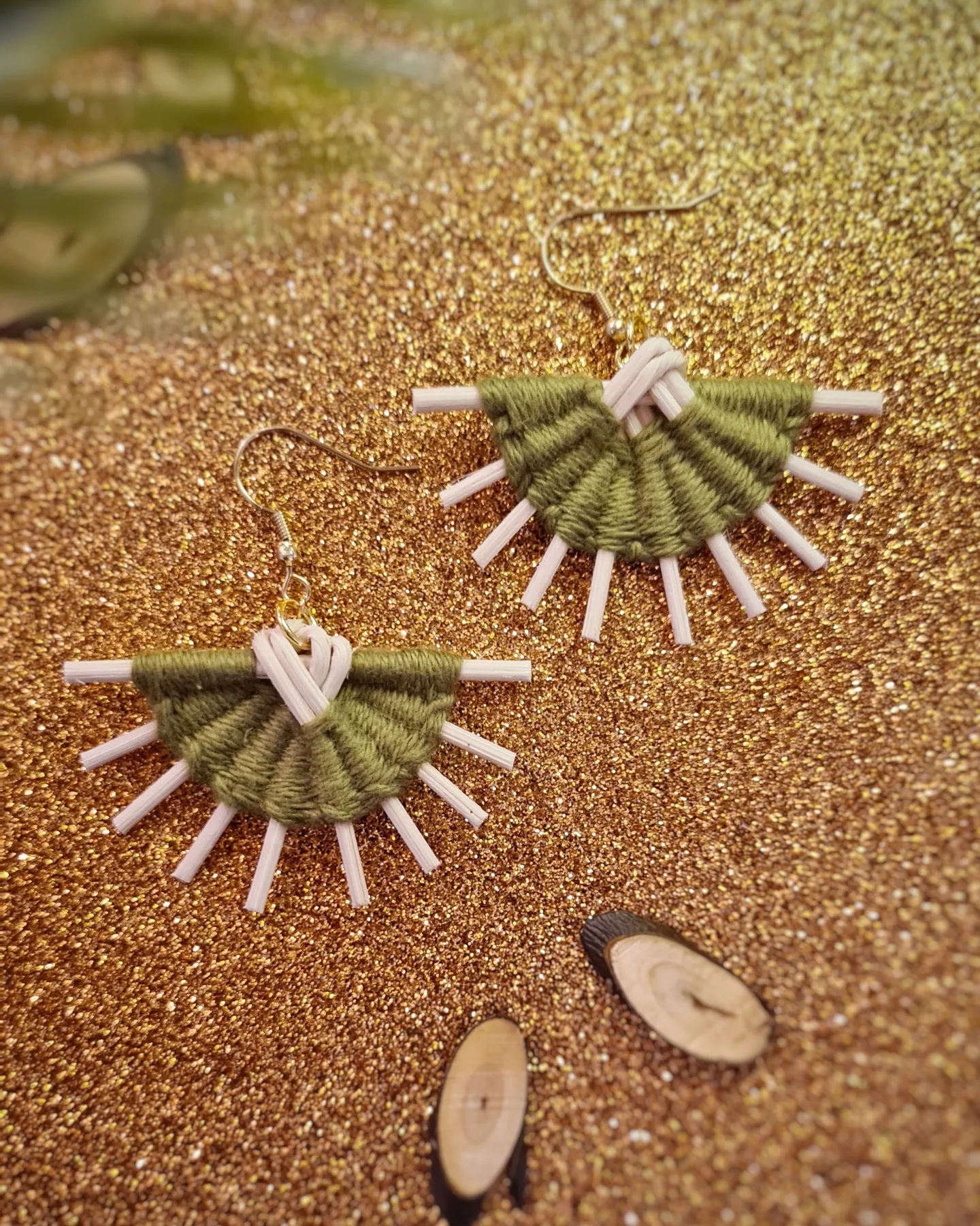 Boucles d'oreilles kaki